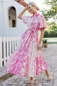 The Process Pink Floral Midi Dress