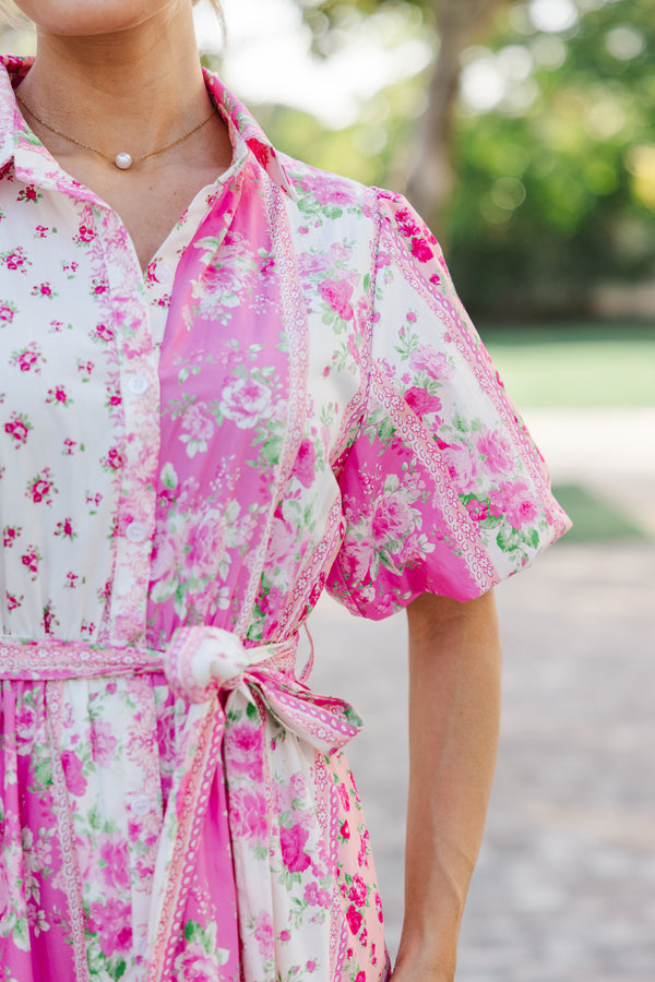 The Process Pink Floral Midi Dress