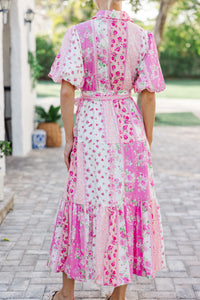 The Process Pink Floral Midi Dress