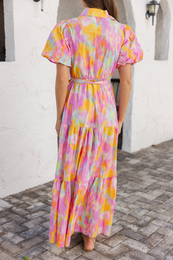 Flowy Summer Pink Watercolor Maxi Dress Shop the Mint Flowy Summer Pink Watercolor Maxi Dress Shop the Mint