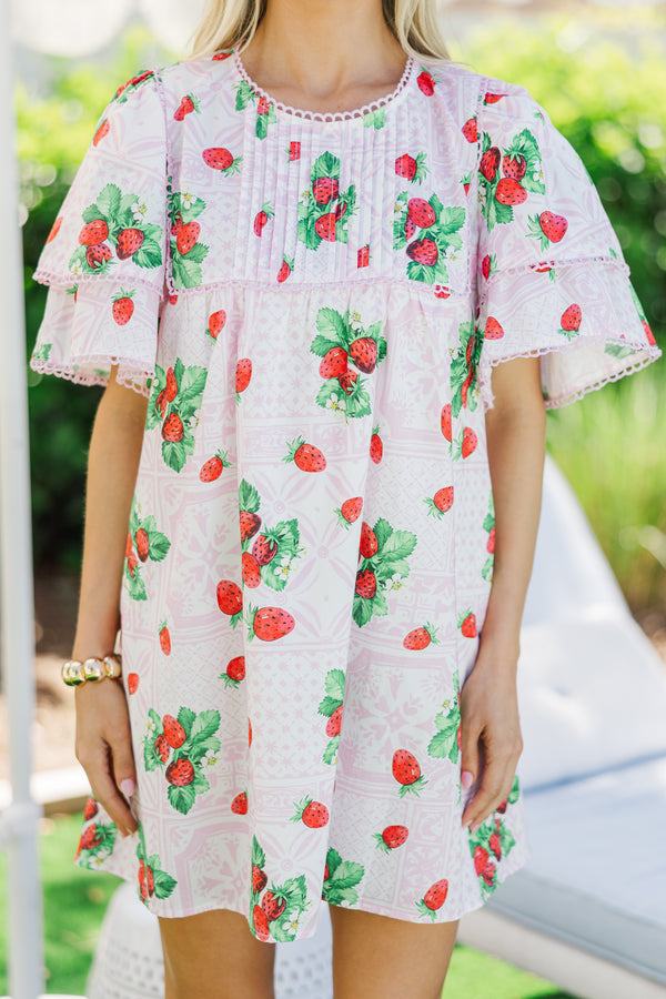 Berry Bliss Pink Strawberry Babydoll Dress