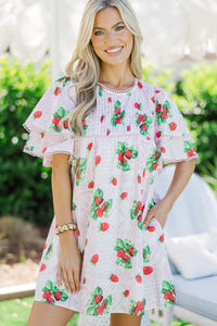 Berry Bliss Pink Strawberry Babydoll Dress
