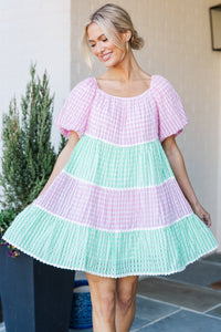 Scarlet Bloom Pink Gingham Babydoll Dress