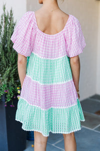 Scarlet Bloom Pink Gingham Babydoll Dress