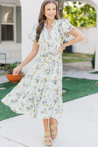 Hold Tight Green Floral Midi Dress
