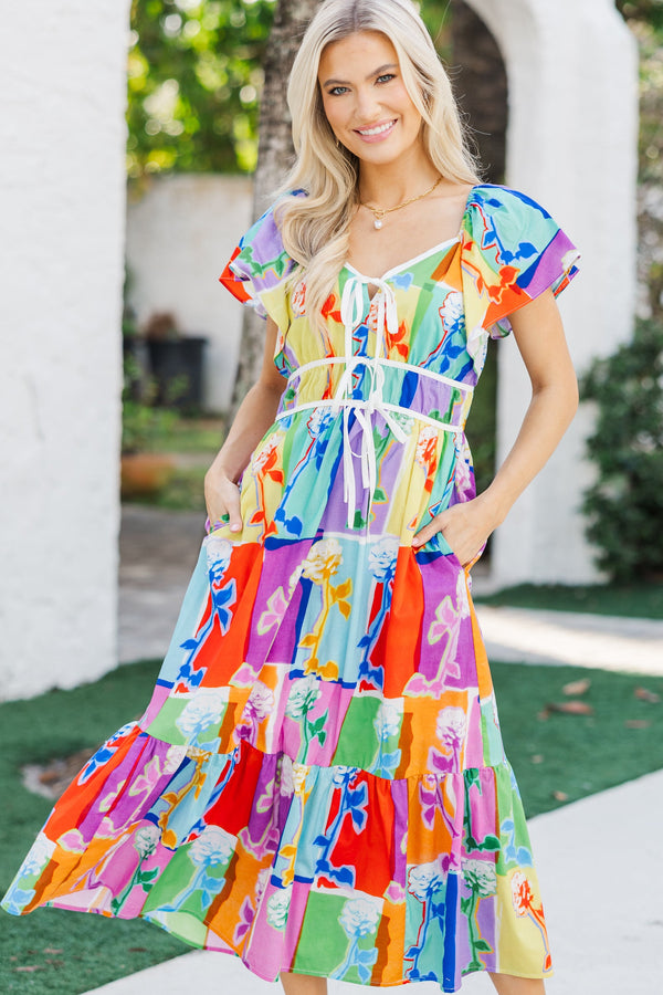 Take Care Fuchsia Floral Midi Dress Shop the Mint Take Care Fuchsia Floral Midi Dress Shop the Mint