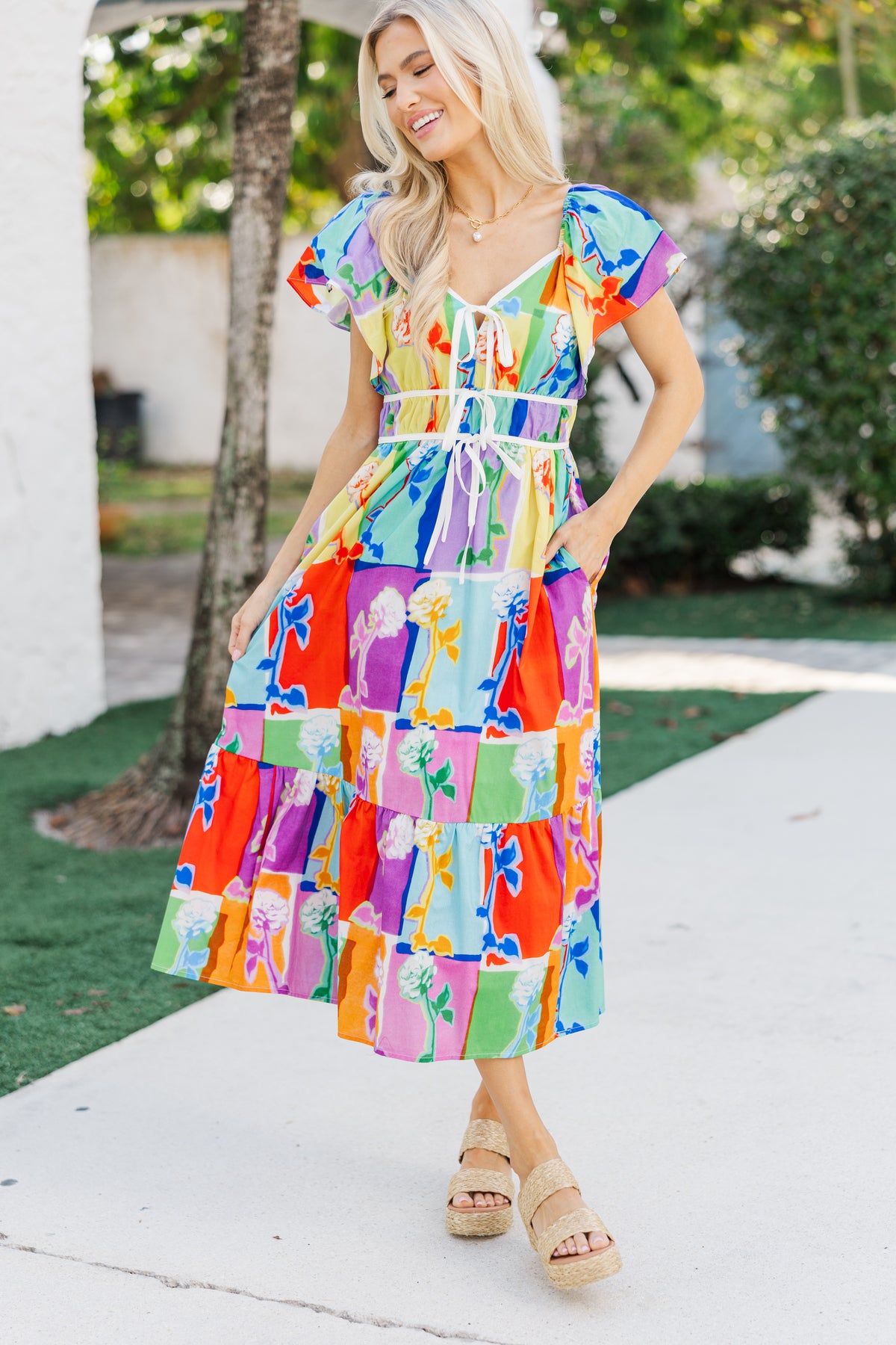 fuchsia floral midi dress Take Care Fuchsia Floral Midi Dress – Shop the Mint