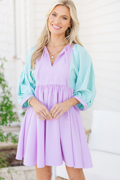 fitted lace wedding dress 1950s Vintage Pastel Stripes Dress by Marjae Miami – Cats Like Us main image 0