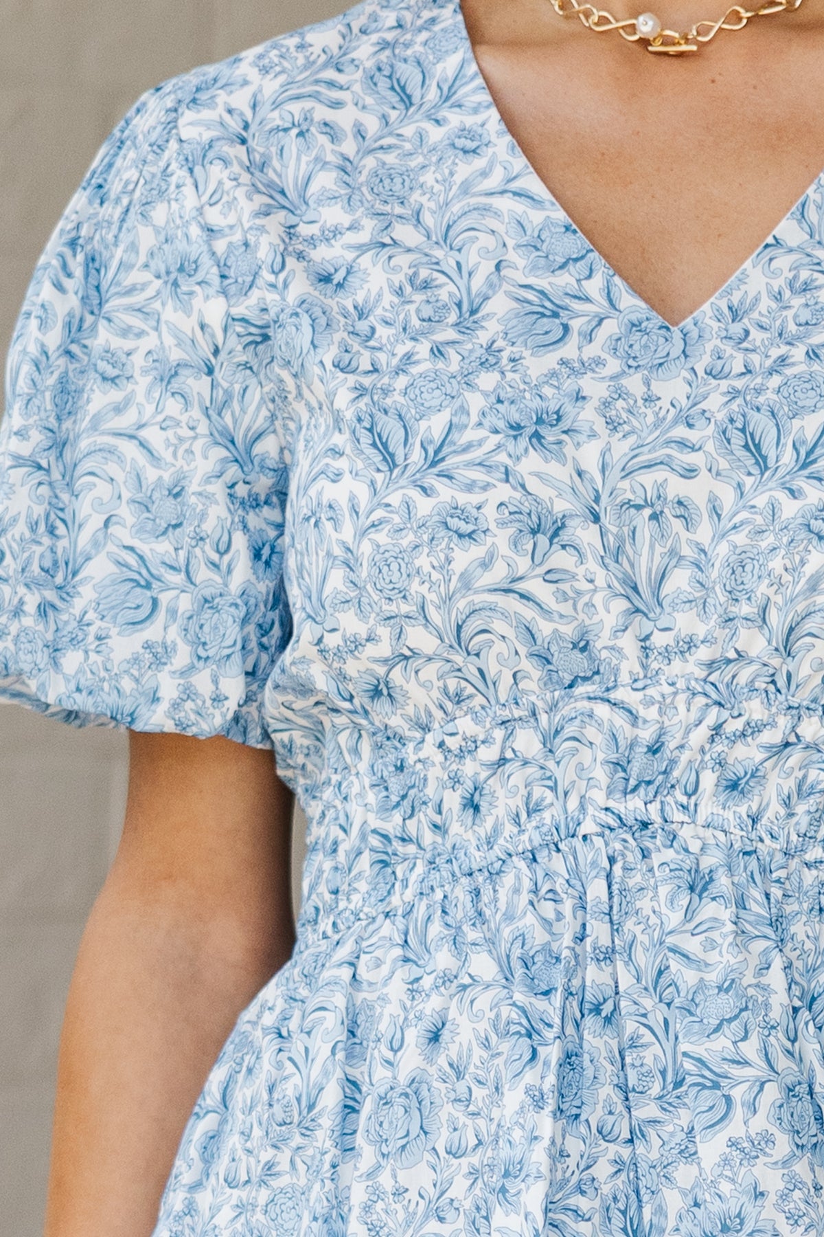 Blue Toile Poplin Maxi Dress main image 1