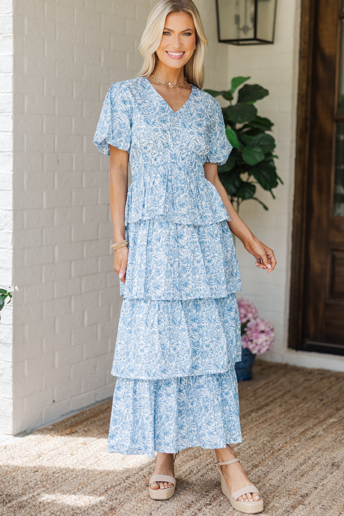 Reason To Love Blue Floral Toile Maxi Dress Shop the Mint Reason To Love Blue Floral Toile Maxi Dress Shop the Mint
