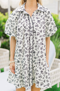 Love Yourself Today Ivory Black Floral Dress