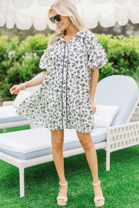 Love Yourself Today Ivory Black Floral Dress