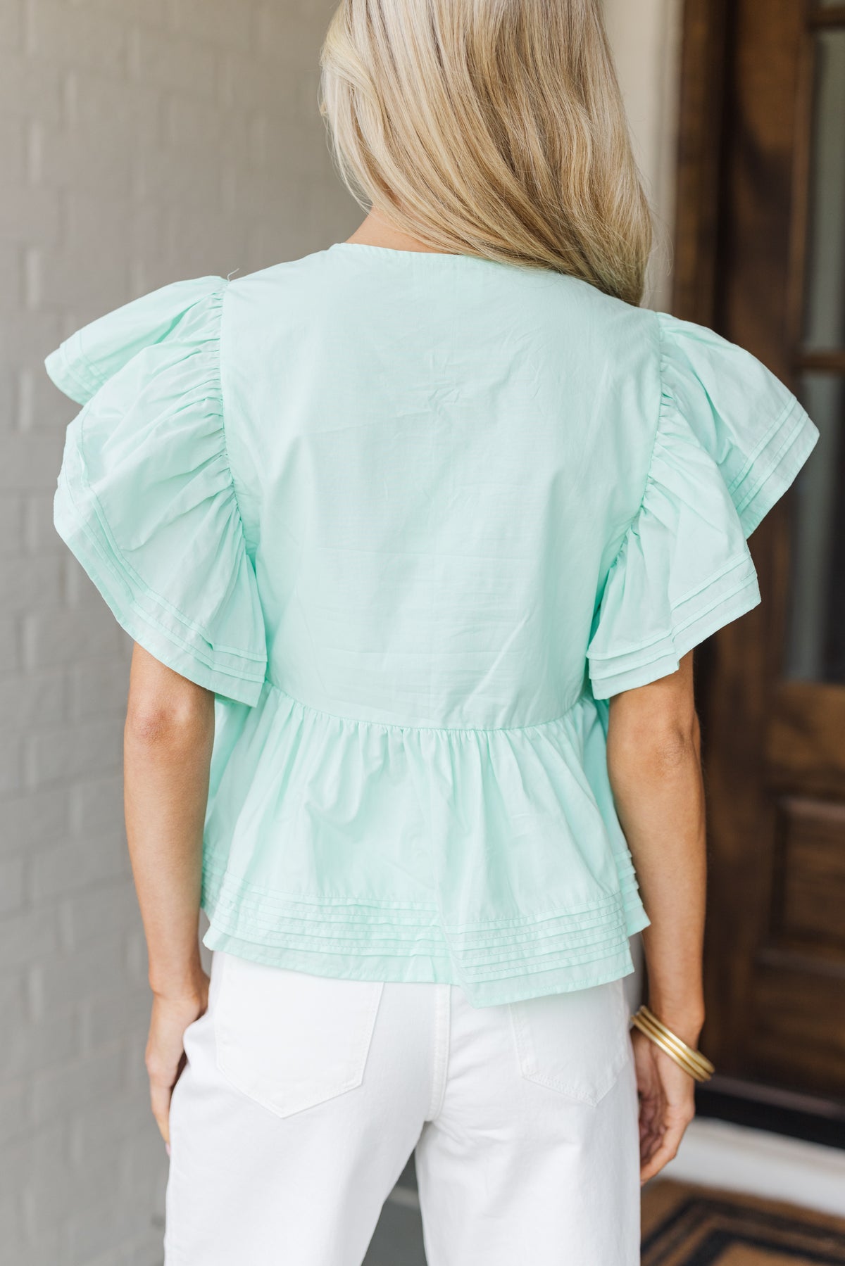 Sweetly Made Seafoam Green Babydoll Blouse – Shop the Mint