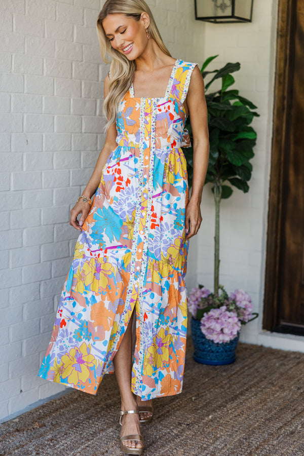 colorful floral maxi dress Sienna Blue Strapless Small Great for any cup size Coral Sea Maxi Dress -
