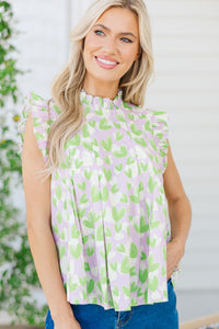 Keep Up Lavender Heart Printed Blouse