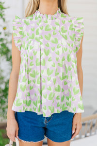 Keep Up Lavender Heart Printed Blouse