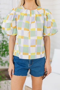 Pinch: Lovely Days Green Abstract Blouse