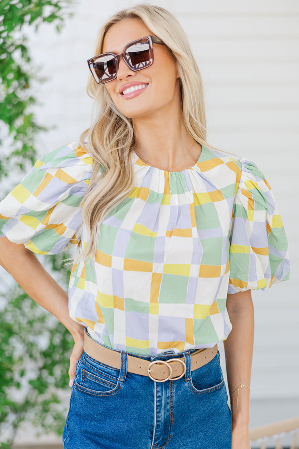 Pinch: Lovely Days Green Abstract Blouse