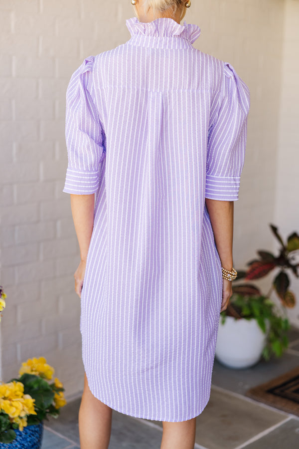 purple seersucker dress Girls Purple Seersucker Dress
