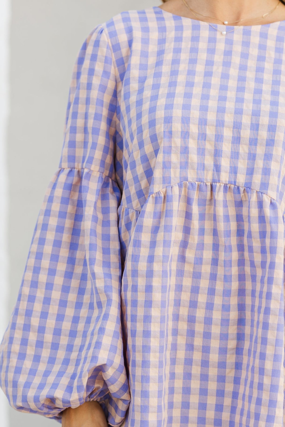strapless open back dress Southern Charm Lavender Purple Gingham Babydoll Dress – Shop the Mint