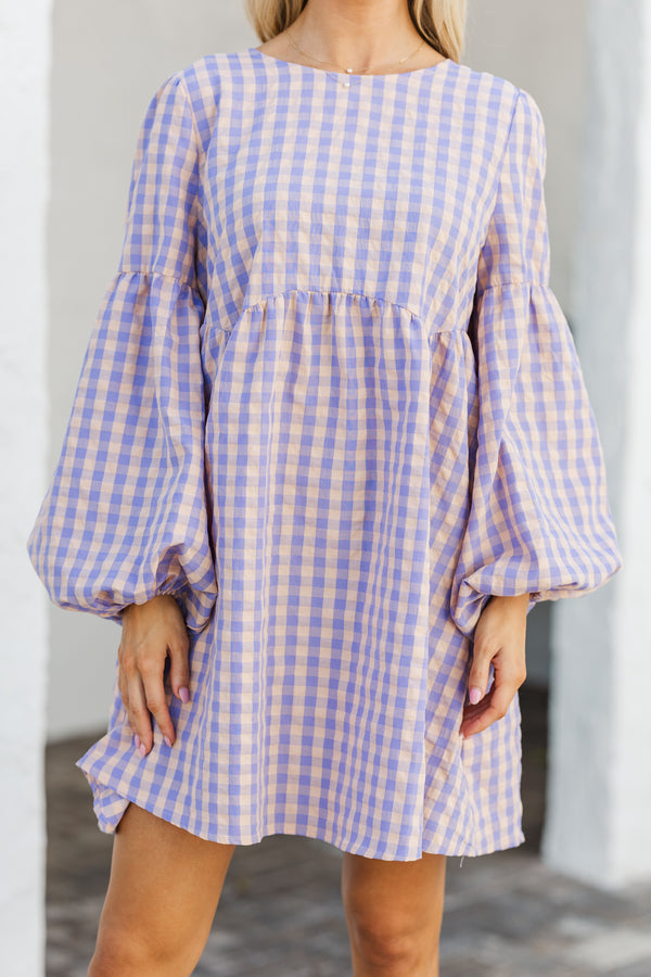 Southern Charm Lavender Purple Gingham Babydoll Dress – Shop the Mint