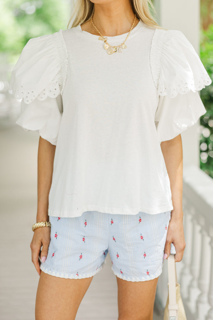 More Than Ready White Eyelet Blouse – Shop the Mint