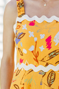 By This Time Tangerine Tropical Jumpsuit