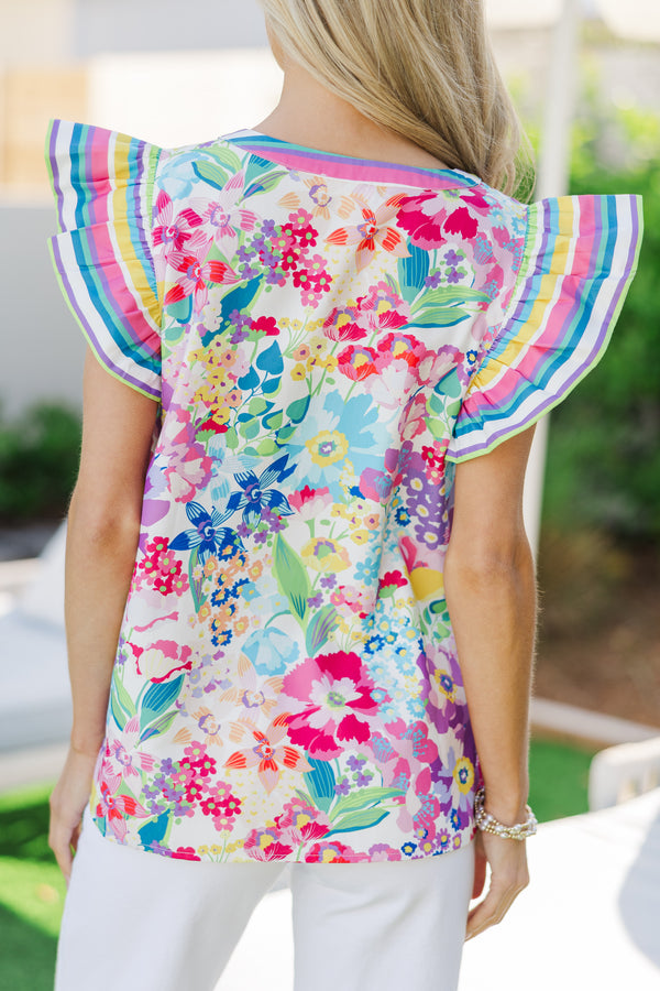 According To You Blue Floral Blouse