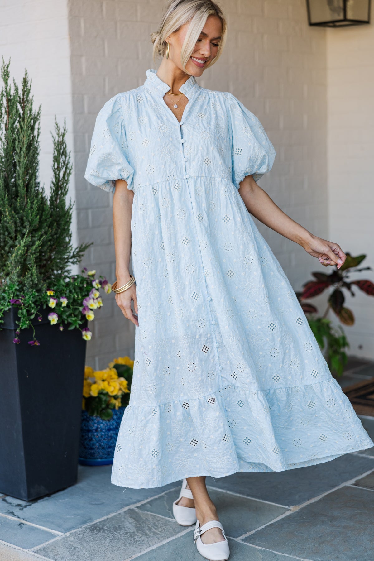 light blue dress midi length May I Have Your Attention Please Midi Dress - Light Blue, Large | Hazel and Olive