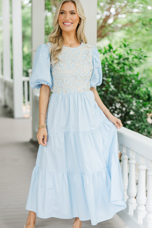 The Haven Light Blue Embroidered Midi Dress Shop the Mint The Haven Light Blue Embroidered Midi Dress Shop the Mint