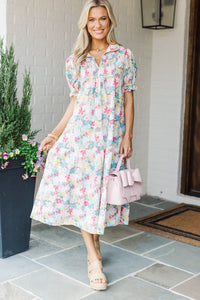 Express Your Life Pink Abstract Midi Dress – Shop the Mint