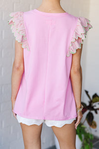 Make You Happy Bubble Pink Striped Blouse