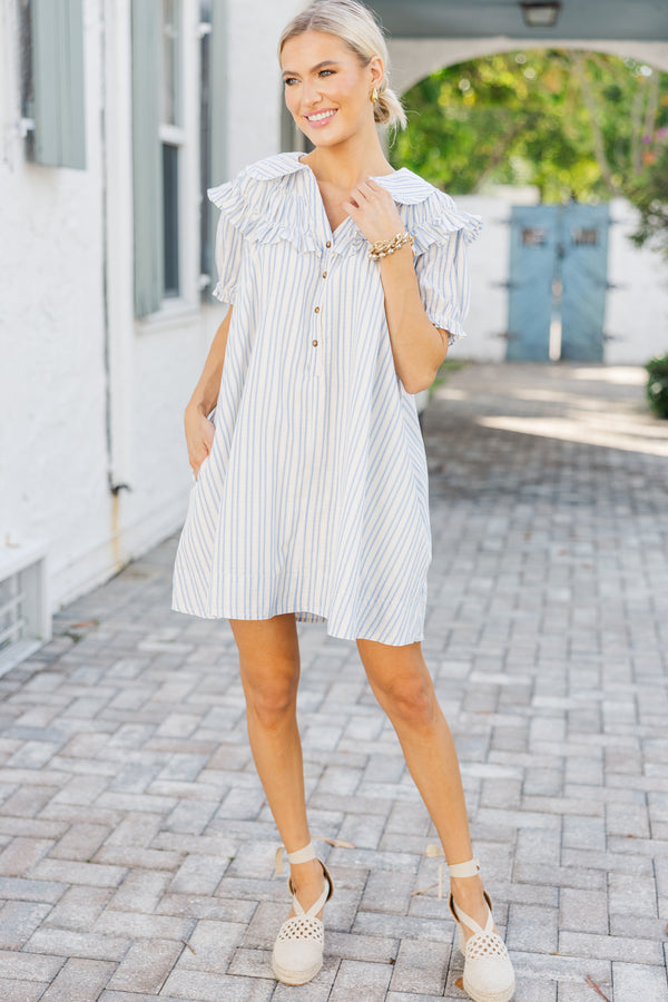 You're Enough Blue Striped Dress
