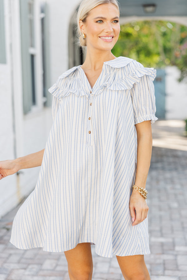 You're Enough Blue Striped Dress
