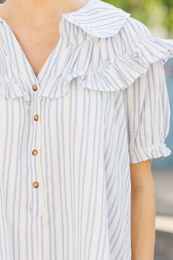 You're Enough Blue Striped Dress