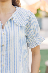 You're Enough Blue Striped Blouse
