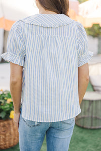 You're Enough Blue Striped Blouse