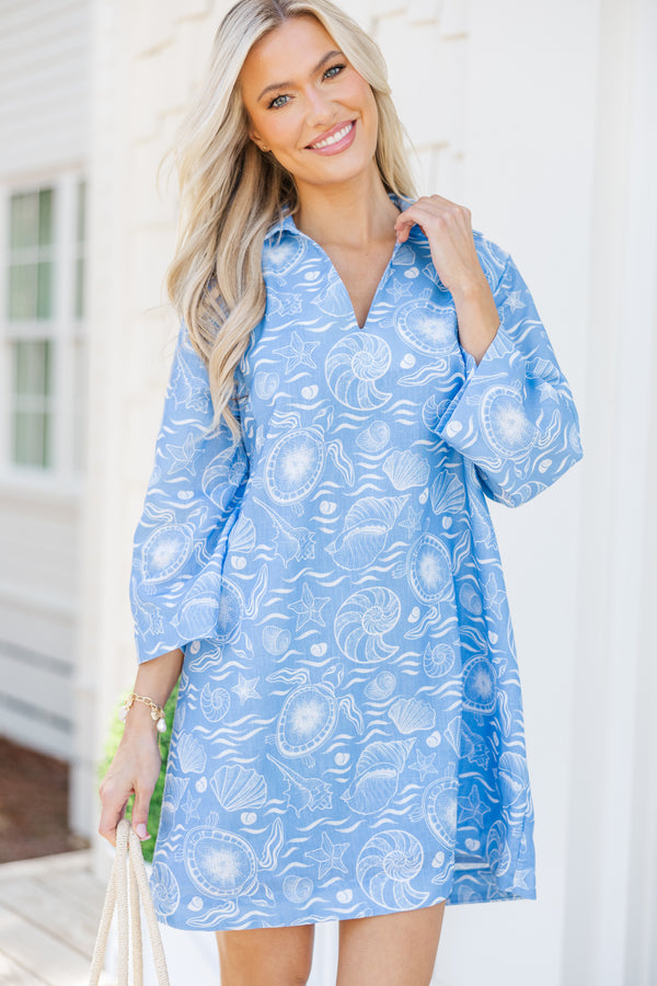 Build You Up Blue Nautical Toile Dress, Small - The Mint Julep Boutique | Women's Boutique Clothing Build You Up Blue Nautical Toile Dress, Small - The Mint Julep Boutique | Women's Boutique Clothing