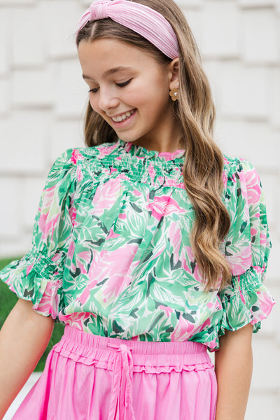 Girls: The Chani Green Floral Blouse – Shop the Mint