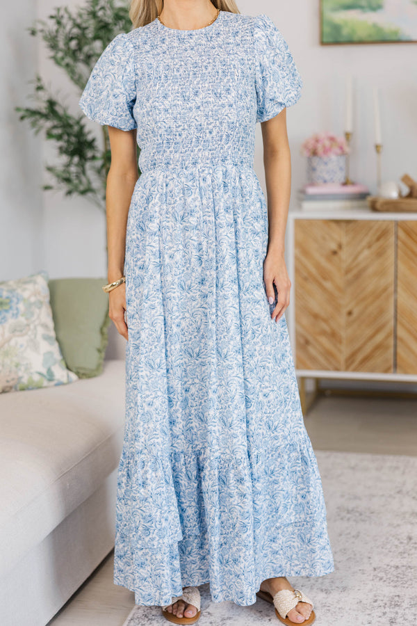 collection maxi dress NURSING COLLECTION: Make The Right Choice Blue Floral Maxi Dress, 1X - The Mint Julep Boutique