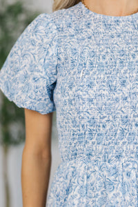 NURSING COLLECTION: Make The Right Choice Blue Floral Maxi Dress