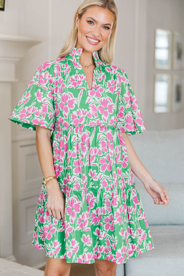 NURSING COLLECTION: Feeling Your Best Green Floral Dress