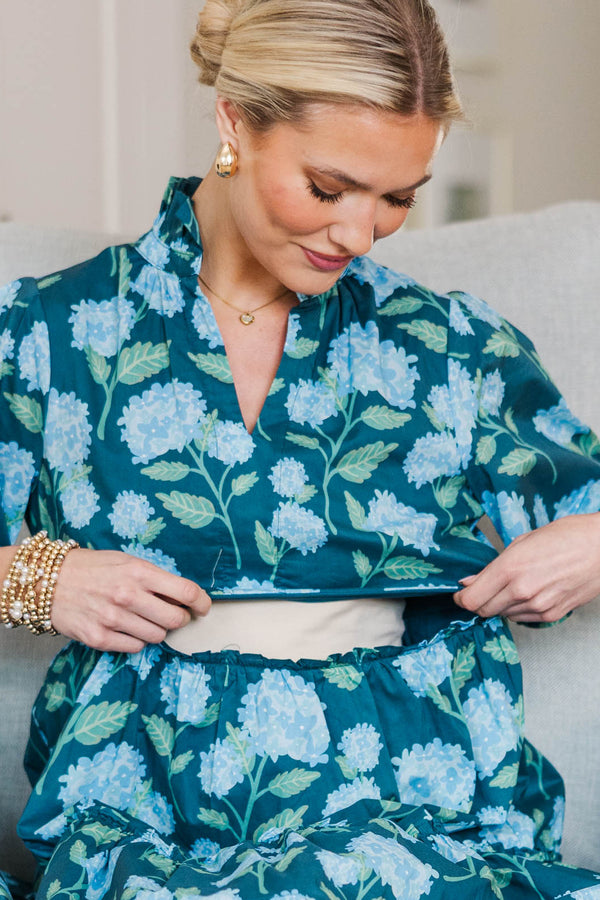 NURSING COLLECTION: Feeling Your Best Navy Floral Dress