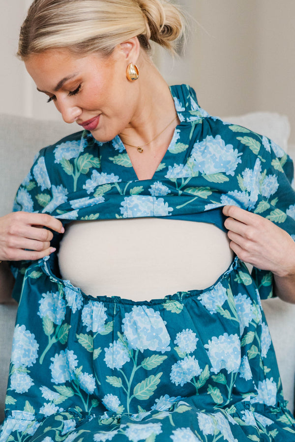 NURSING COLLECTION: Feeling Your Best Navy Floral Dress