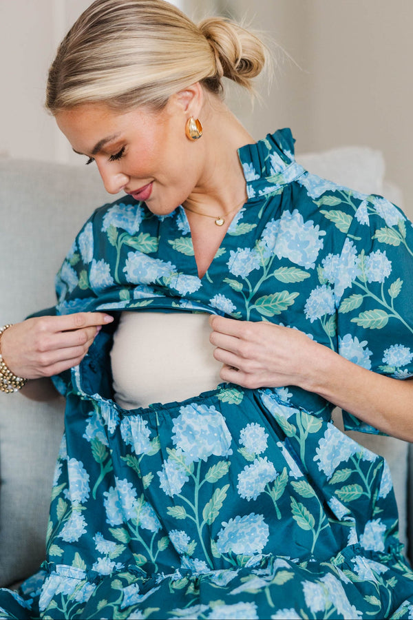 NURSING COLLECTION: Feeling Your Best Navy Floral Dress