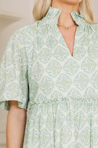 NURSING COLLECTION: Feeling Your Best Green Medallion Dress