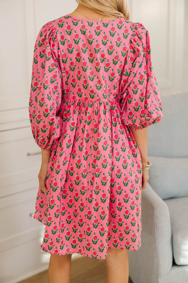 NURSING COLLECTION: It's All True Fuchsia Medallion Dress
