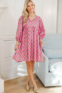 NURSING COLLECTION: It's All True Fuchsia Medallion Dress
