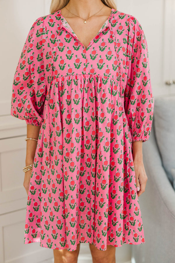 NURSING COLLECTION: It's All True Fuchsia Medallion Dress