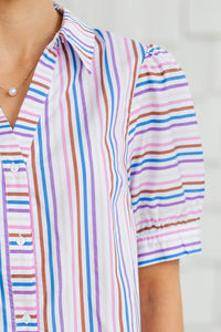 Keep It Going Blue Multi Striped Dress